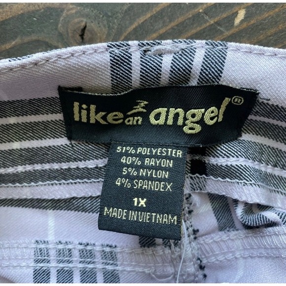 NWT VTG Y2K Like An Angel Overall Skirt 1X Plus Lavender Black Plaid Skater Goth - Picture 5 of 11